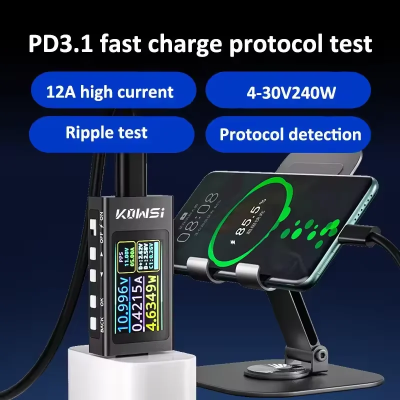 KWS-X1 Tipo-C Monitor di corre - Power Supply Tester recensione e prezzo