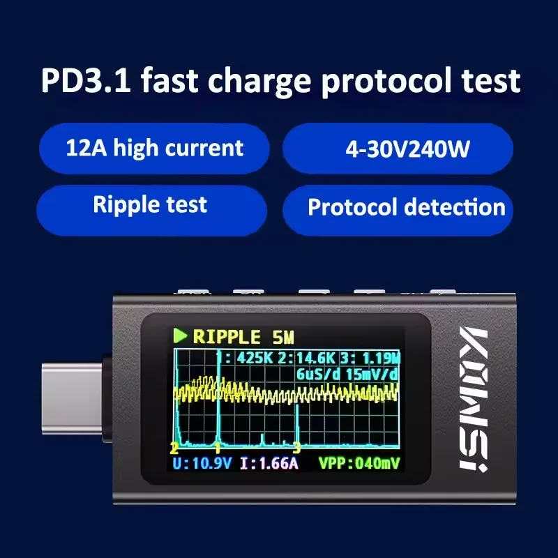 KWS-X1 Tipo-C Monitor di corre - Power Supply Tester recensione e prezzo