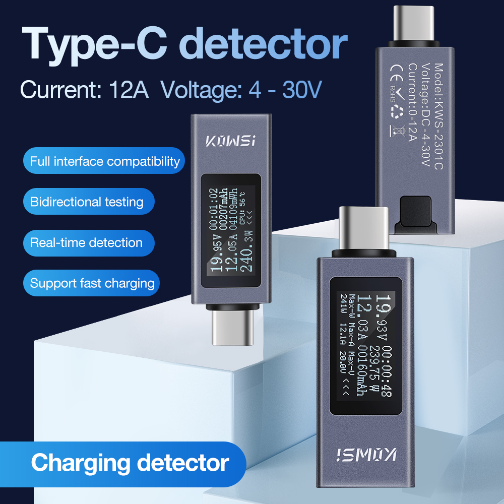 Tester di tipo C LCD Voltmetro - Power Supply Tester recensione e prezzo